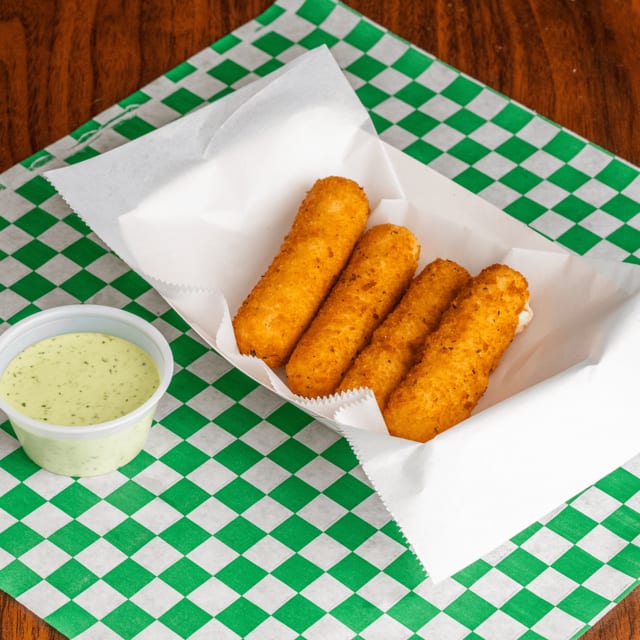 Fried Mozzarella Sticks.